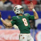 Dec 16, 2023; Atlanta, GA, USA; Florida A&M Rattlers quarterback Jeremy Moussa (8) throws a pass against the Howard Bison in the first half at Mercedes-Benz Stadium.